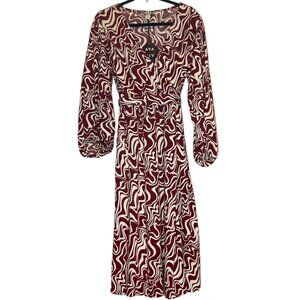 Ava and Viv 1X Dress Wine and White (042)